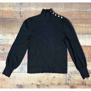 Lauren Ralph Laure Black Label Ribbed Knit Mock Neck Sweater Women’s Sz XL Black